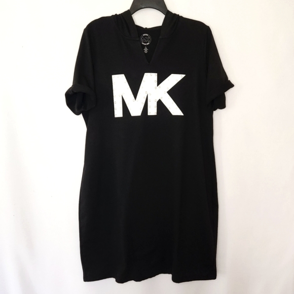 MICHAEL Michael Kors Dresses & Skirts - Michael Kors Black Studded Logo Dress with Hood wens size XL